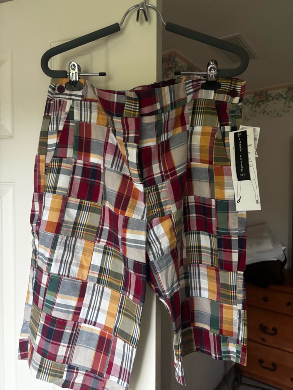 Larry Levine Multicolor Plaid Bermuda Shorts